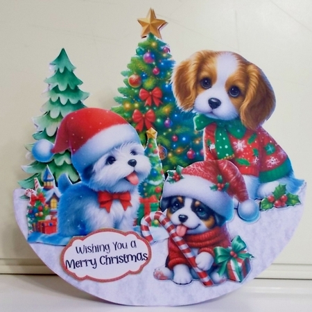 Paws for Christmas 12 XL Rocker Card  by Pam Stubley