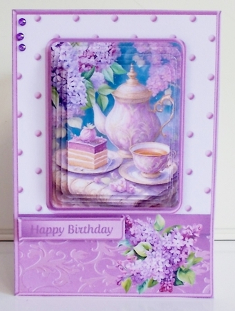 Tea in the Garden - A5 Pyramid Card Mini Kit by Pam Stubley