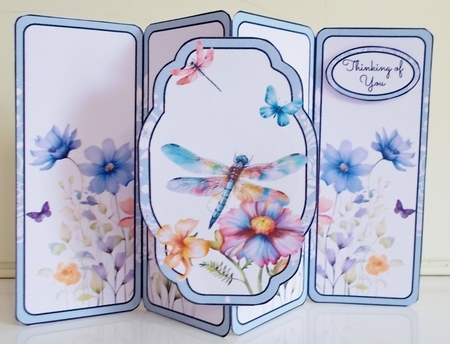 Dragonflies & Lace Gatefold Popout Card by Pam Stubley