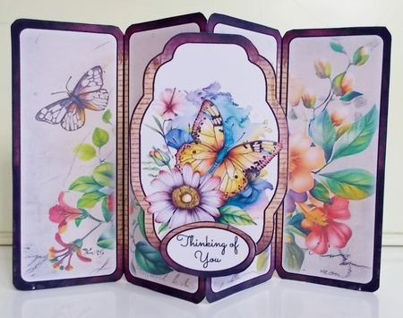 Colourful Butterflies Gatefold Popout Card by Pam Stubley