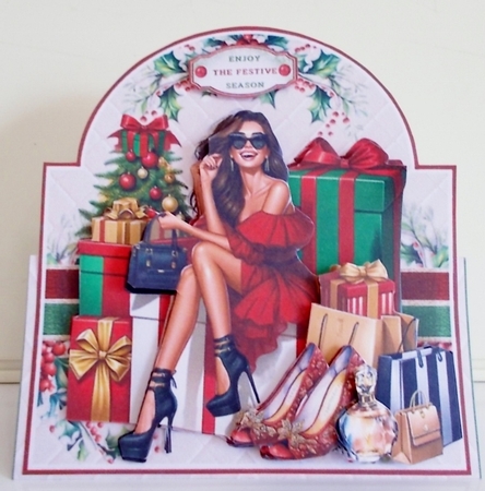 Happy Christmas Shopper Tent Card Kit  by Pam Stubley