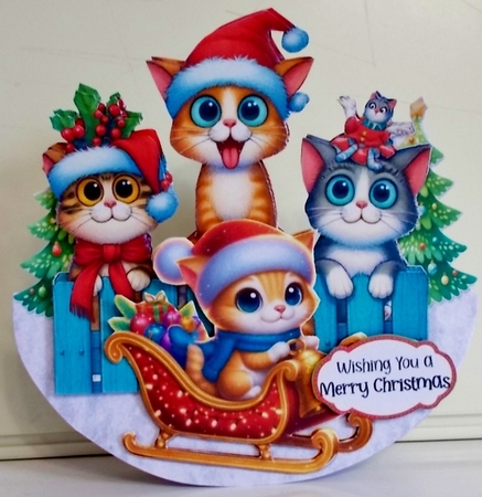 Purr-fect Christmas 1 XL Rocker Card  by Pam Stubley