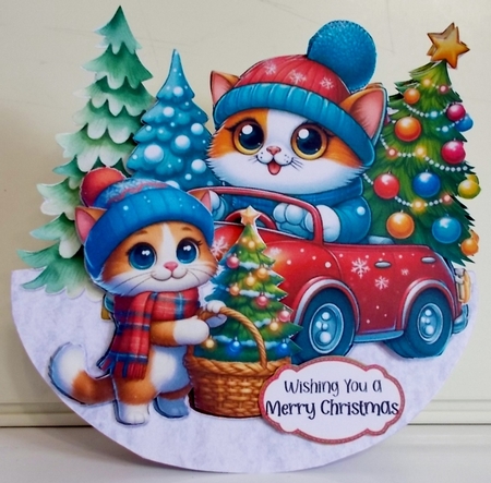 Purr-fect Christmas 2 XL Rocker Card  by Pam Stubley