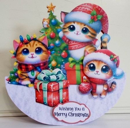 Purr-fect Christmas 3 XL Rocker Card  by Pam Stubley
