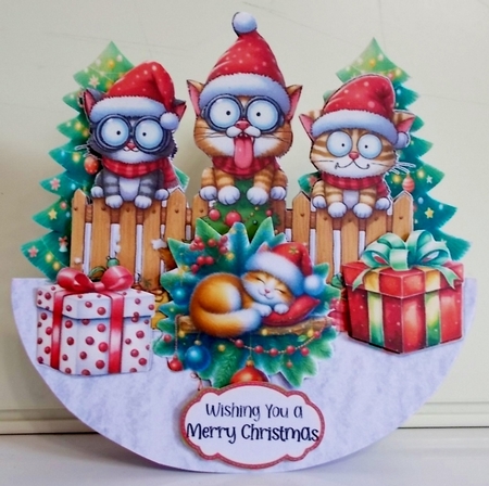 Purr-fect Christmas 4 XL Rocker Card  by Pam Stubley