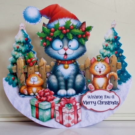 Purr-fect Christmas 6 XL Rocker Card  by Pam Stubley