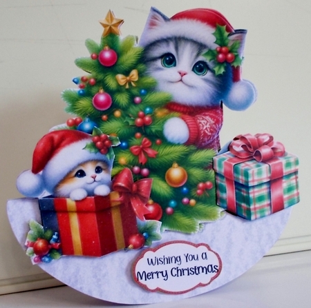 Purr-fect Christmas 7 XL Rocker Card  by Pam Stubley