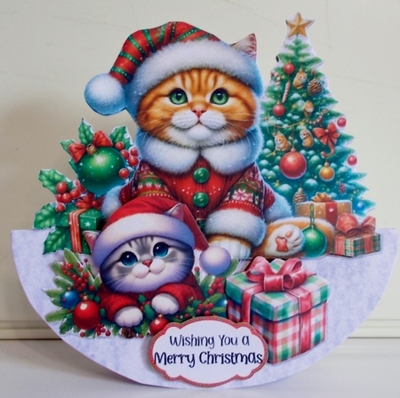 Purr-fect Christmas 8 XL Rocker Card  by Pam Stubley