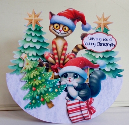 Purr-fect Christmas 11 XL Rocker Card  by Pam Stubley