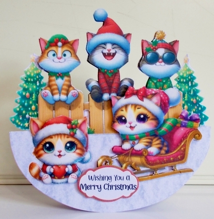 Purr-fect Christmas 12 XL Rocker Card  by Pam Stubley