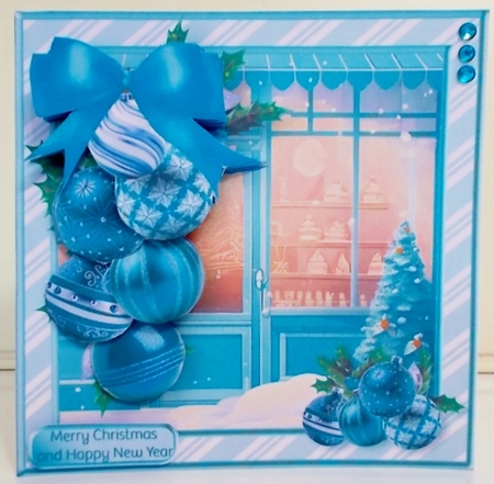 Christmas Cake Shop - 2 Way Decoupage Card Mini Kit by Pam Stubley