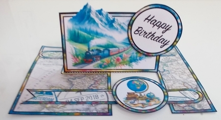 Trans Europe Express Train Impossible Card by Pam Stubley
