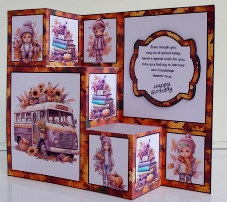 Cosy Autumn School Bus Three Step Mini Kit by Pam Stubley