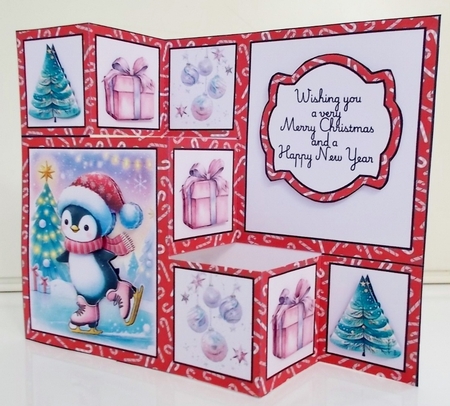 Cute Ice Skating Penguins Three Step Decoupage Mini Kit by Pam Stubley