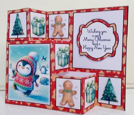 Cute Penguin Snowball Fight Three Step Decoupage Mini Kit by Pam Stubley