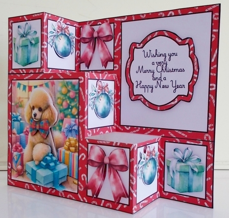 Christmas Poodle Wrapping Gifts Three Step Mini Kit by Pam Stubley