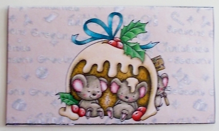 money wallet Silver Christmas Pudding Mice by Pam Stubley
