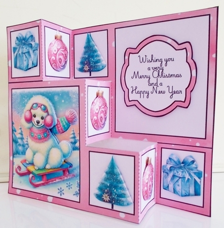 Sledging Christmas Poodle Three Step Mini Kit by Pam Stubley