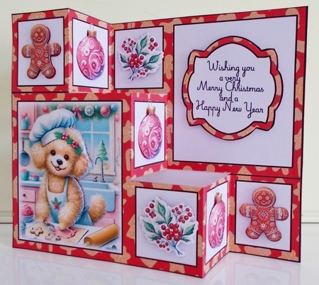 Cute Poodle Bakes Christmas Cookies Three Step Mini Kit by Pam Stubley