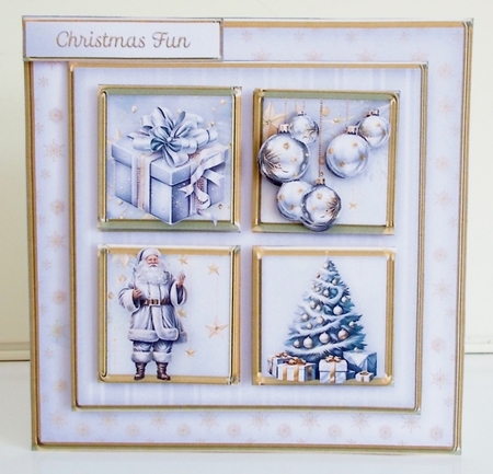 Silver and Gold Christmas - Square Layers Card Mini Kit by Pam Stubley