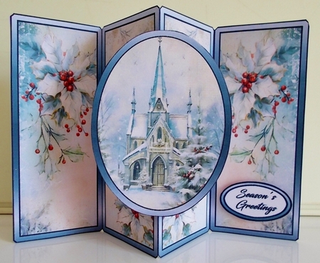 Gate fold pop-up Winter Church by Pam Stubley