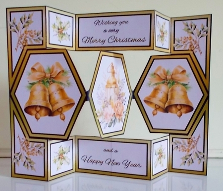 Hexagon shutter Golden Christmas by Pam Stubley