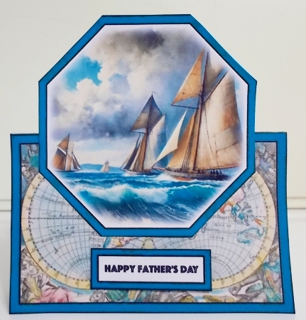 Stormy Boat Race Octagon Tent Card by Pam Stubley