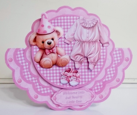 Baby Girl Scallop Rocker Card Mini Kit by Pam Stubley