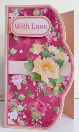 Pink and Yellow Posy - Wrapover Card Mini Kit by Pam Stubley