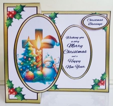 FBG Cross with a candle by Pam Stubley
