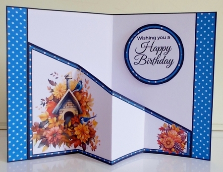 Bluebirds Cosy Autumn Home Diagonal Popout Kit by Pam Stubley