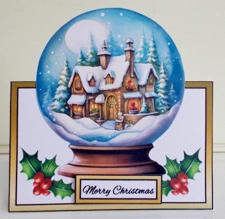 Snow globe Winter cottage by Pam Stubley