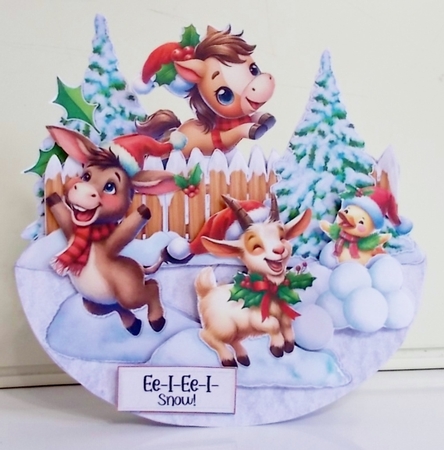 Ee-I-Ee-I-Snow 5 XL Rocker Card  by Pam Stubley