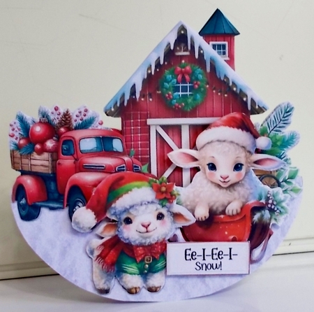 Ee-I-Ee-I-Snow 7 XL Rocker Card  by Pam Stubley