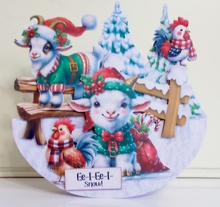 Ee-I-Ee-I-Snow 8 XL Rocker Card  by Pam Stubley