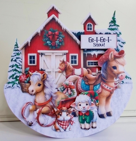 Ee-I-Ee-I-Snow 9 XL Rocker Card  by Pam Stubley
