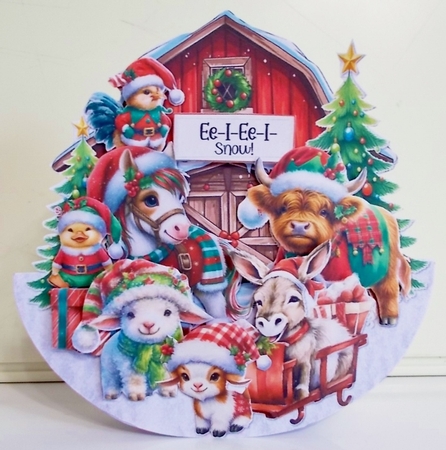 Ee-I-Ee-I-Snow 12 XL Rocker Card  by Pam Stubley