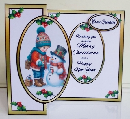 FBG Snowman with a little boy by Pam Stubley