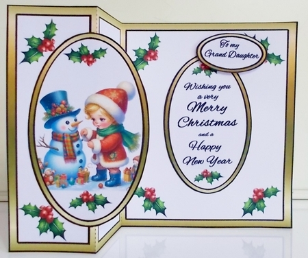 FBG Snowman with a little girl by Pam Stubley