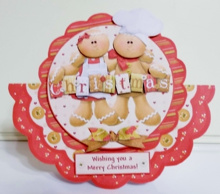 Gingerbread Christmas Scallop Rocker Card by Pam Stubley