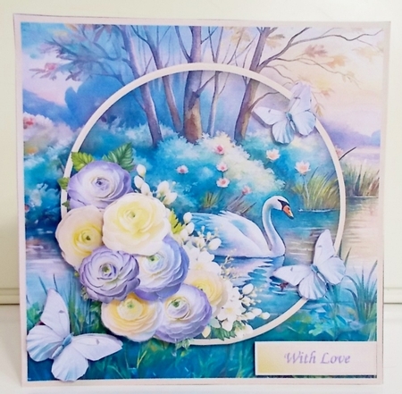 Swan on the Pond - Decoupage Card Mini Kit by Pam Stubley