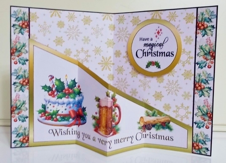 Diagonal pop-out Christmas fayre by Pam Stubley