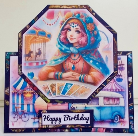 The Carnival Tarot Reader Octagon Tent Card by Pam Stubley