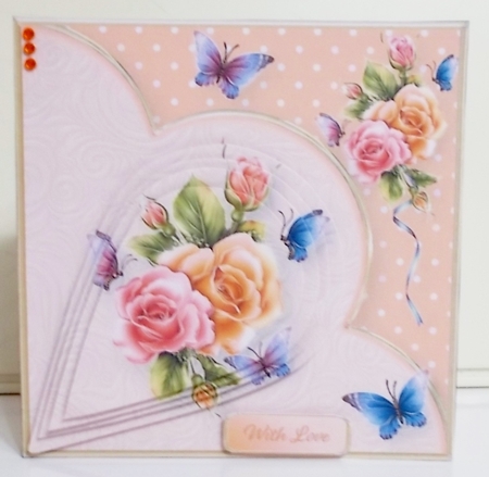 Roses and Butterflies - Teardrop Pyramid Card Mini Kit by Pam Stubley