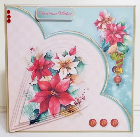 Christmas Poinsettias - Teardrop Pyramid Card Mini Kit by Pam Stubley