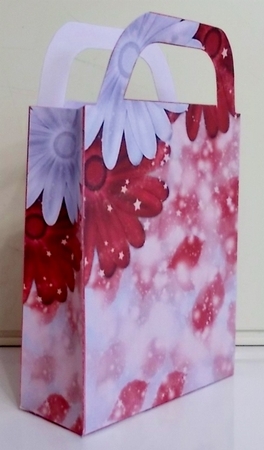 Red and silver Christmas sparkle gift bag 3 by Pam Stubley