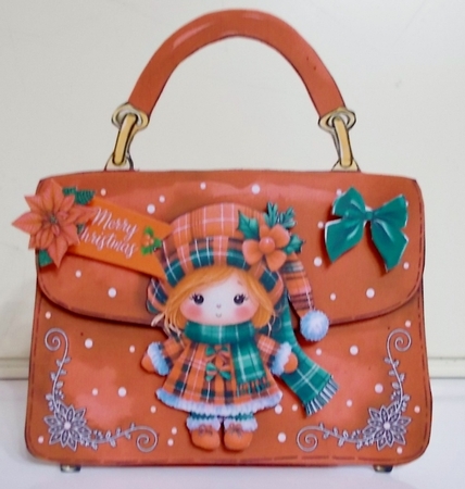 Christmas Girly Handbag Tent Card Kit-5 by Pam Stubley