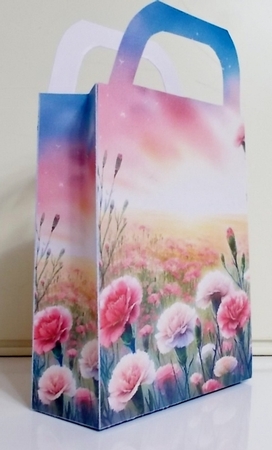 Carnation scene gift bag by Pam Stubley