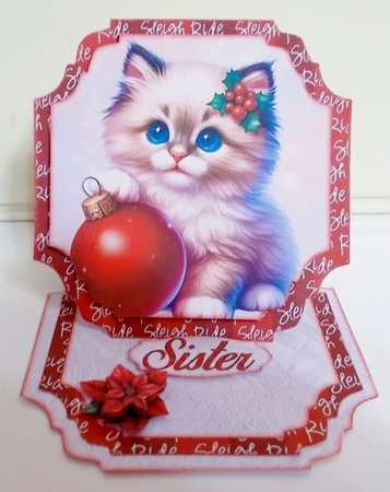 Christmas Cat Shaped Easel Card Kit  by Pam Stubley