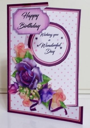 Cutaway Purple & pink roses by Pam Stubley